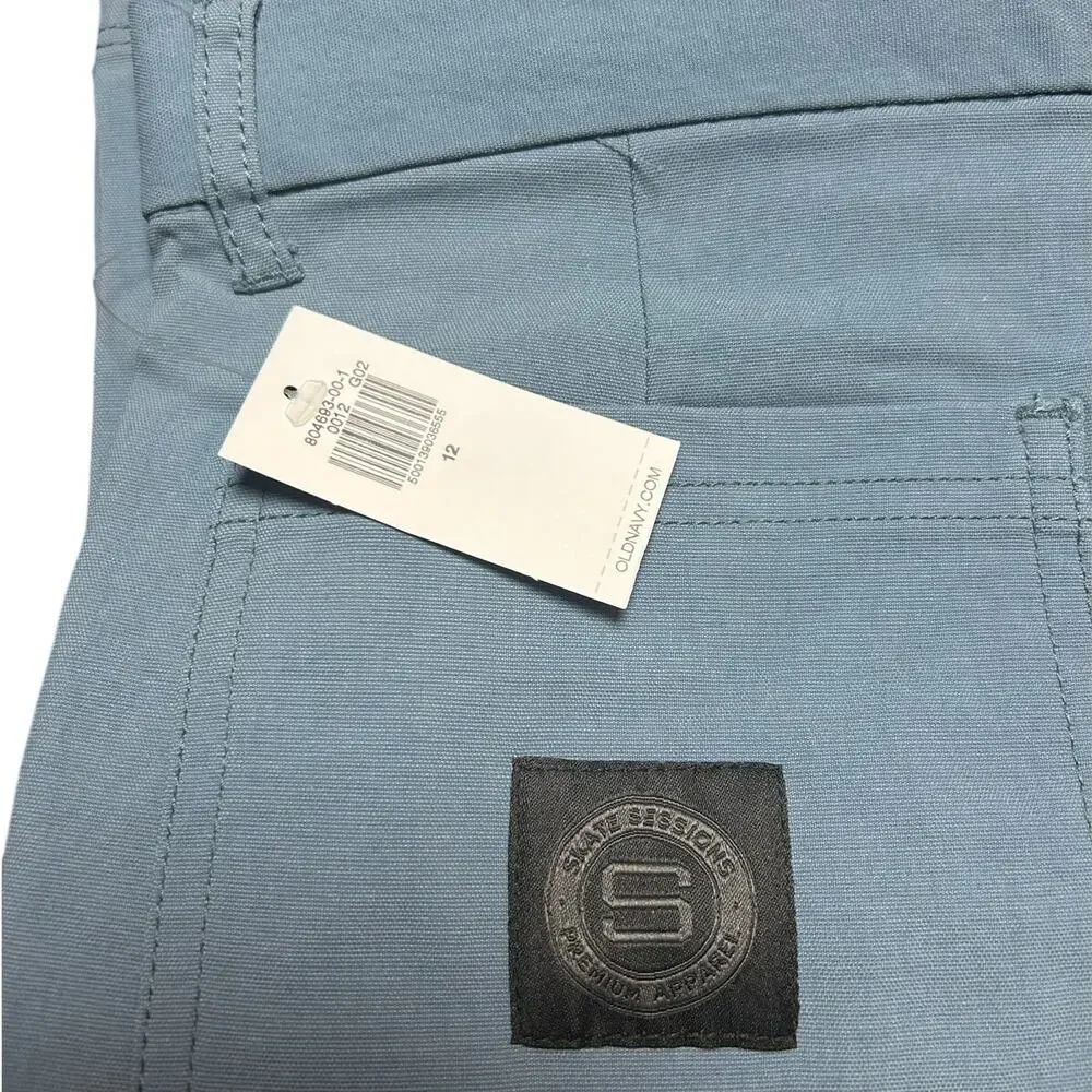 NWT Old Navy Boys Wow Straight Carpenter Pants Blue Double Knee Size 12
